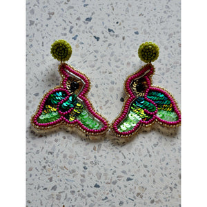 Beaded Earrings - Green