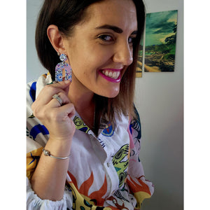 Multi-colour Statement Floral Dangles