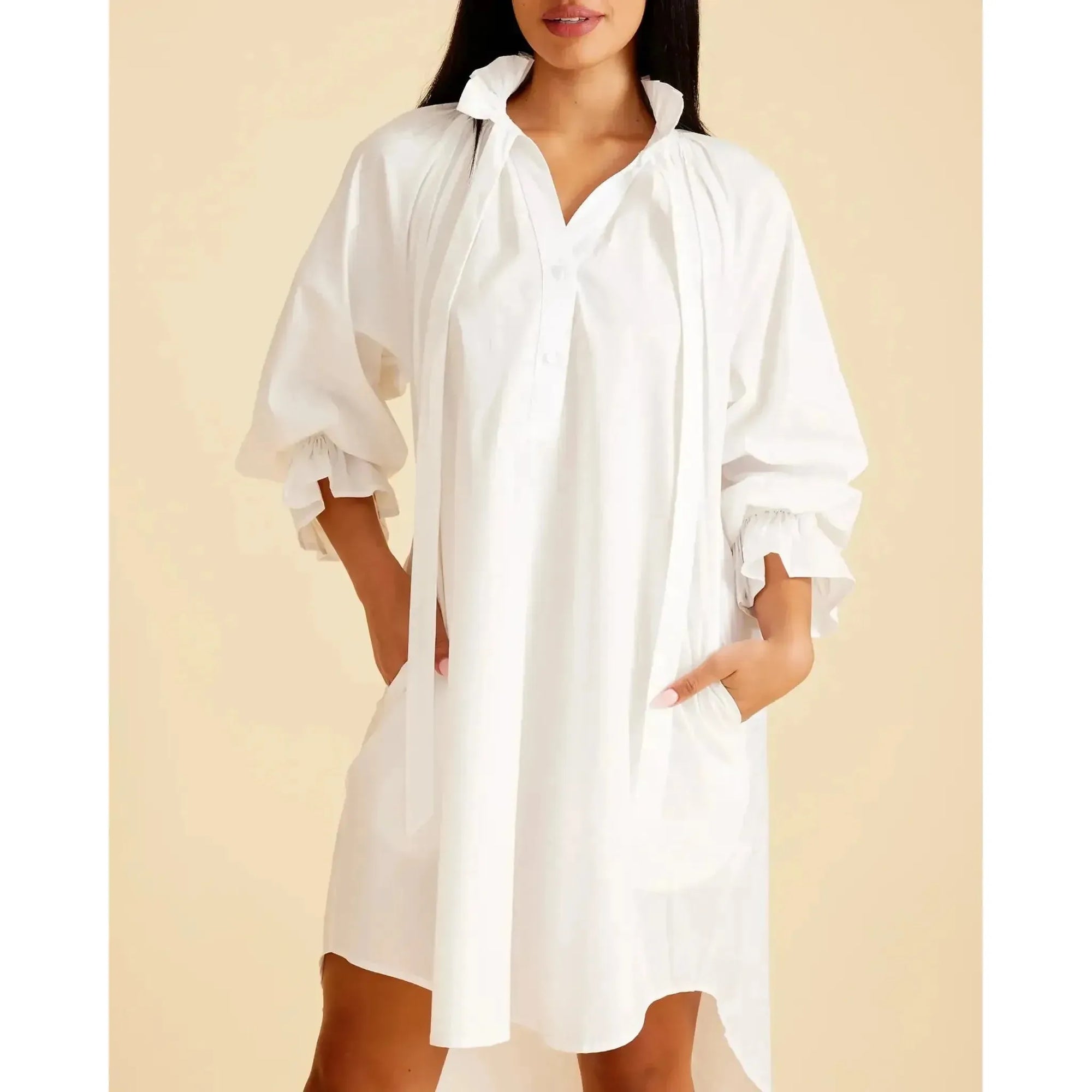 CC Shirt Dress - White