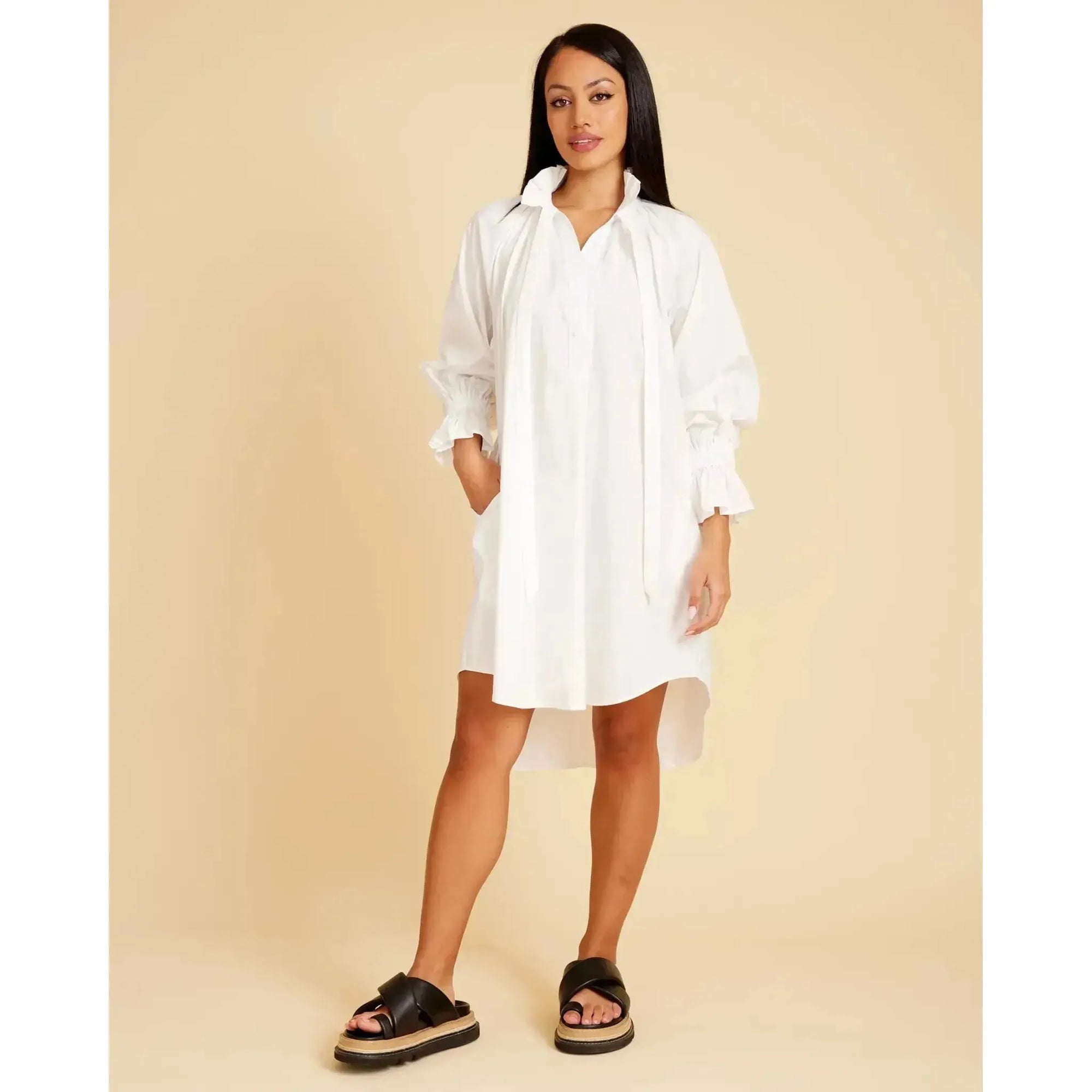 CC Shirt Dress - White