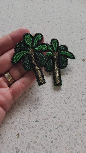 Beaded Earrings - Palms